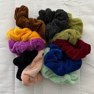 10 piece Colorful Velvet Scrunchies Set